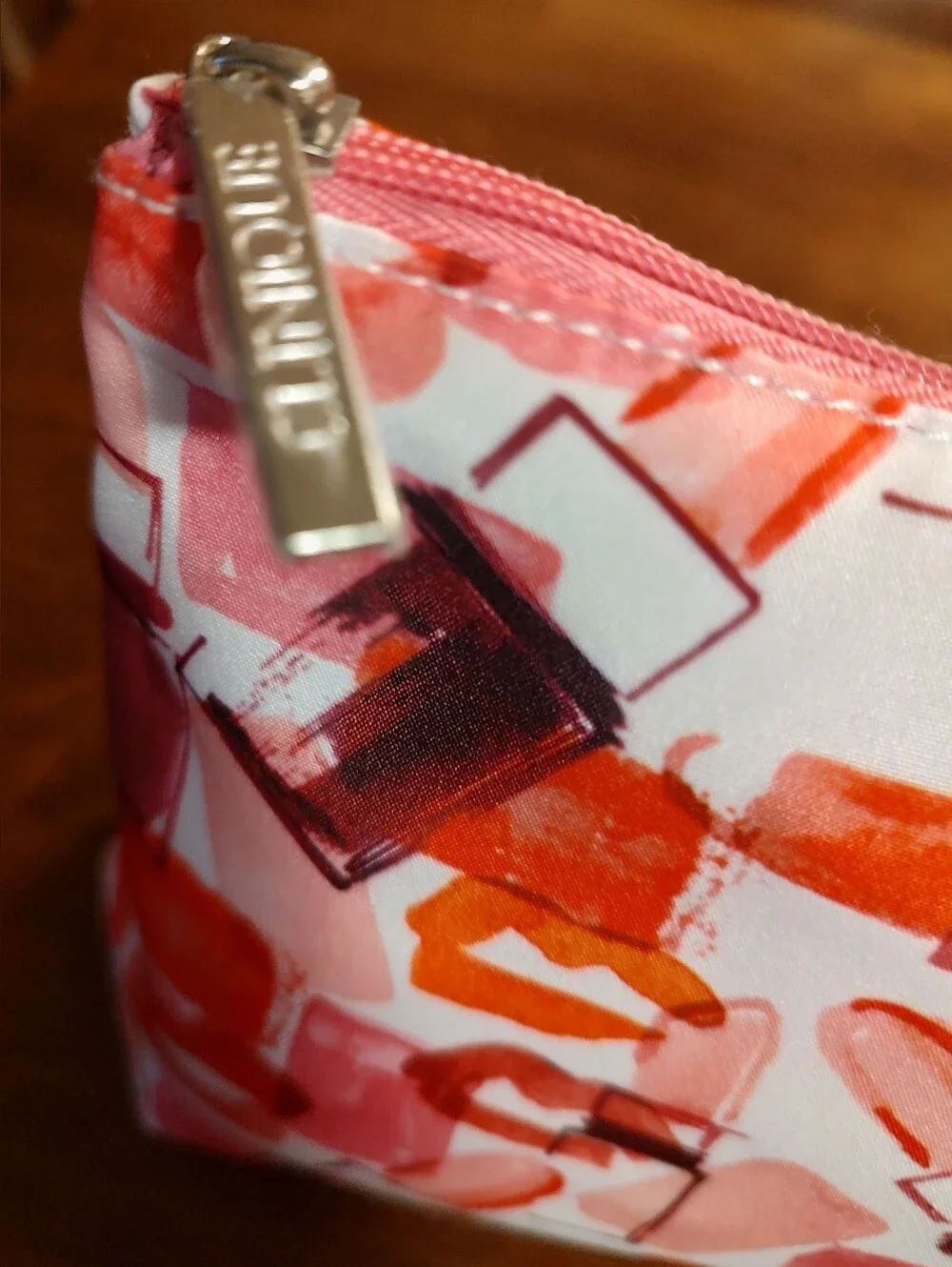 Makeup Print Cosmetic Pouch in Coral & Pink